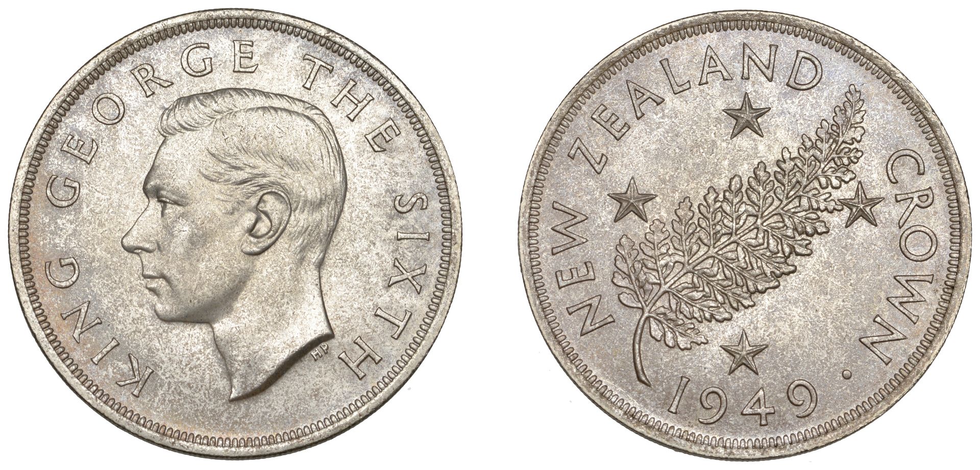 New Zealand, George VI, Crown, 1949 (KM 22). Good extremely fine, lightly toned [slabbed NGC...