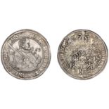 Germany, SAXONY, August, Thaler, 1569hb, Dresden, 28.72g/8h (Schnee 721; Dav. 9798). Very fi...