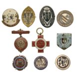 Assorted badges relating to Nursing, in silver (2), base metal (8), all enamelled, seven nam...
