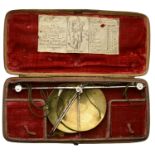 A set of coin scales and weights by Samuel Read, London, comprising a steel balance with bra...