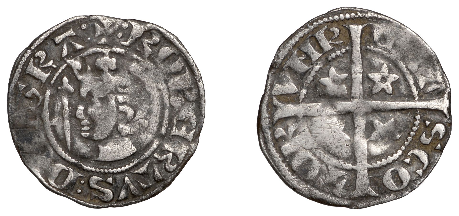 Robert the Bruce (1306-1329), Sterling, colon stops, 1.28g/5h (SCBI 35, 318-20; B 1, fig. 22...