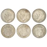 George V, Halfcrowns (3), 1921, 1923, 1926 (S 4021A, 4032) [3]. About extremely fine or bett...