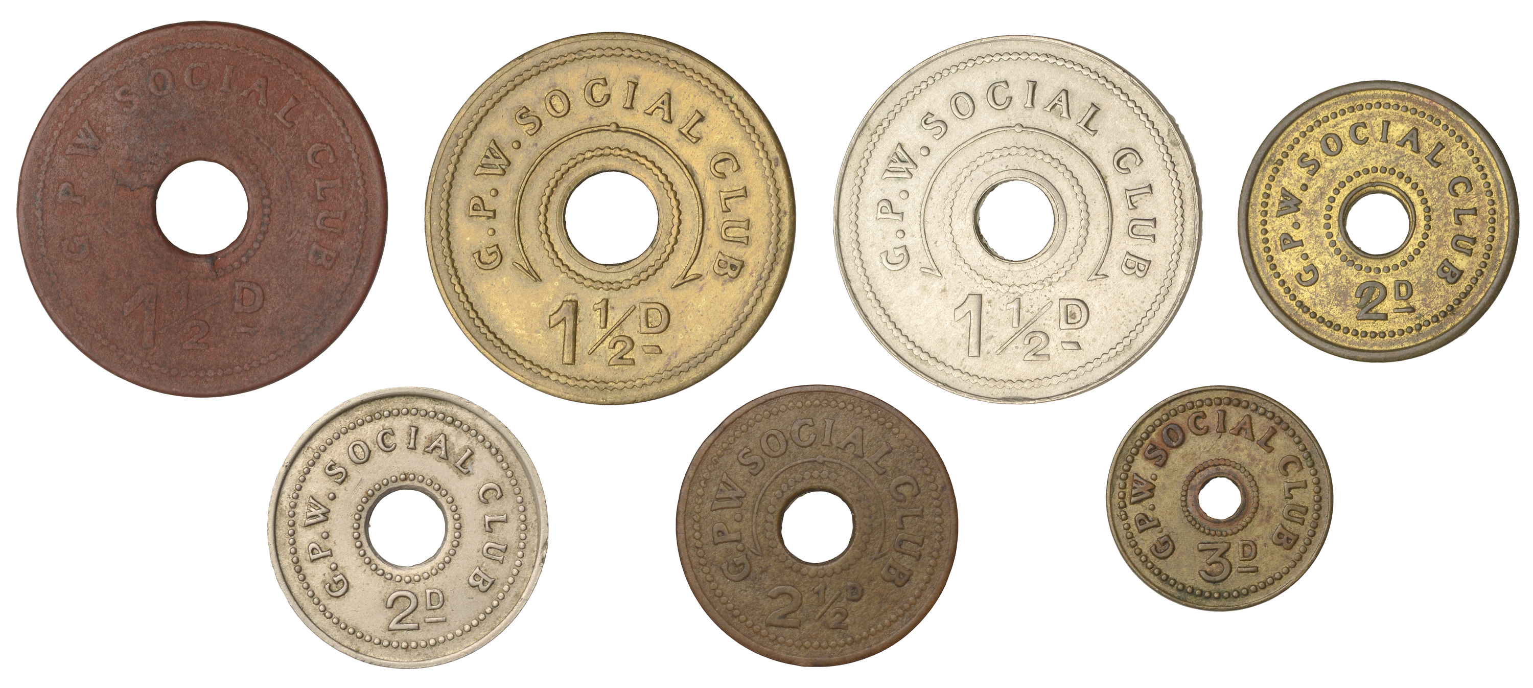 South Africa, TRANSVAAL, Pretoria, Government Printing Works Social Club, brass Threepence,... - Image 2 of 2