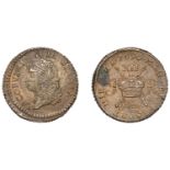 James II (1685-1691), Gunmoney coinage, Shilling, 1690 May, 5.67g/6h (Withers 47/42; S 6582D...