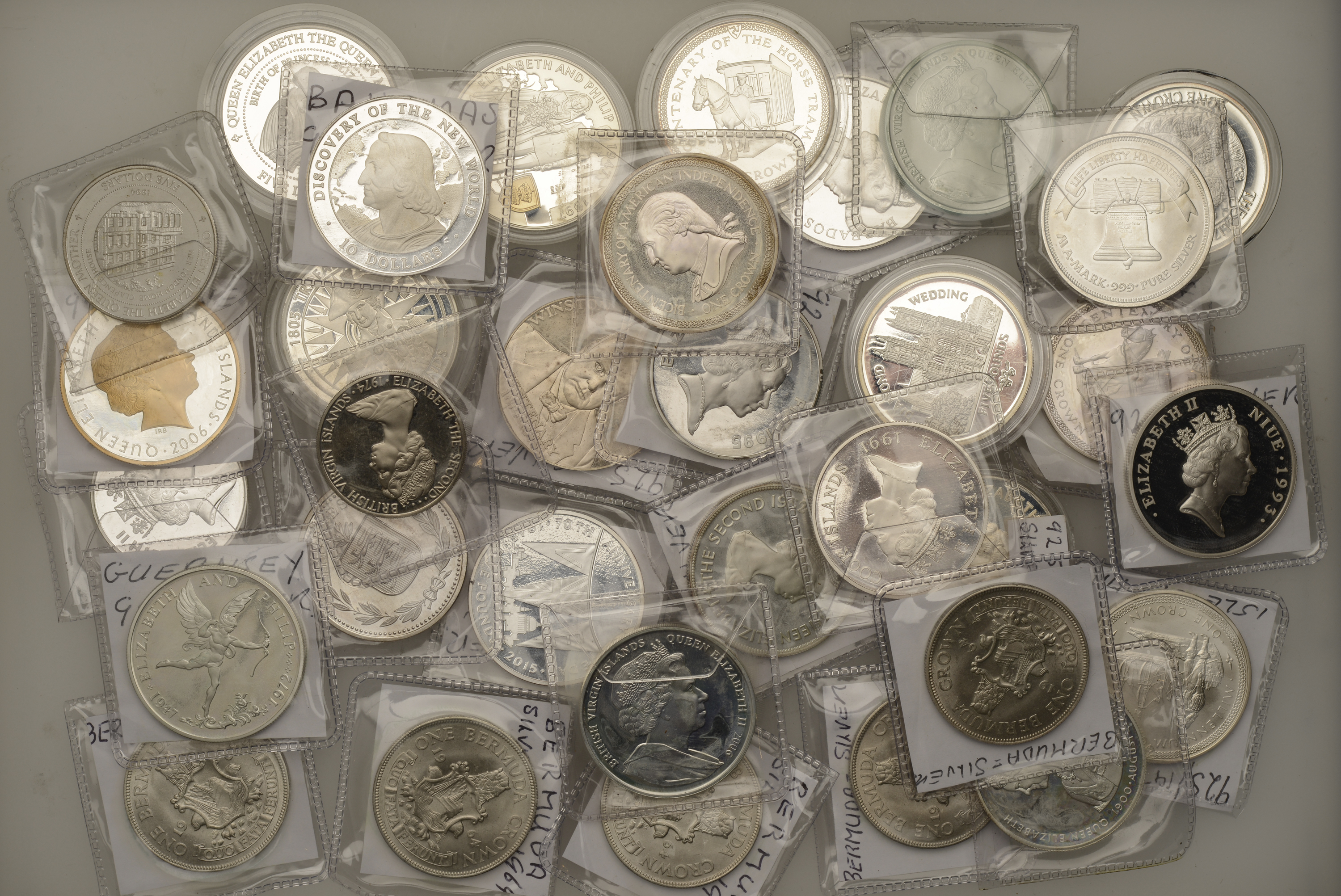 Miscellaneous, Commonwealth, silver crown-sized coins (37), including issues of Bermuda, Coo...