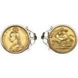 Victoria (1837-1901), Two Pounds, 1887, large date (Hill T26; S 3865). Good very fine; set i...