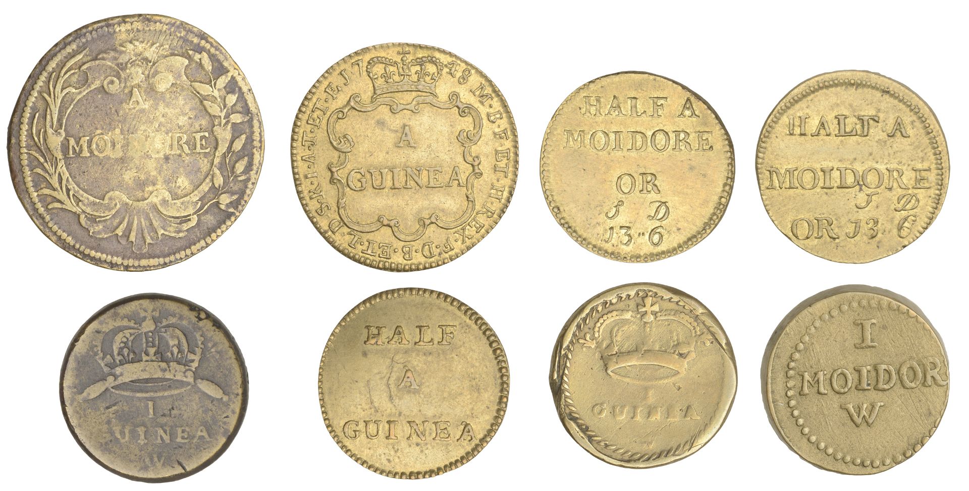 Coin weights: George II, Guineas (2, W 1415, 1417), weights by Kirk, Guinea, 1748 (W 1462),... - Image 2 of 2