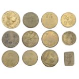 Coin weights: George III, Guinea (W 1893D), Half-Guineas (2, W 1893G, 1899H), Pre-1772 serie...