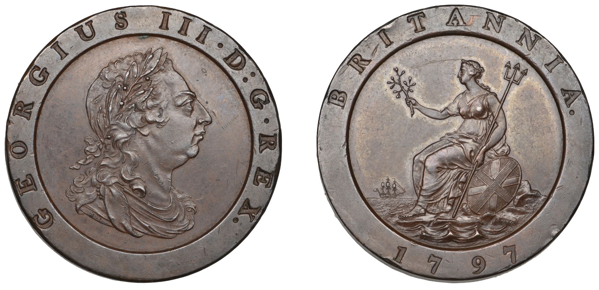 George III (1760-1820), Pre-1816 issues, Twopence, 1797 (BMC 1077; S 3776). Light sufrace ma...