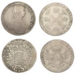 Austria, Maria Theresa, Thaler, 1751, Hall, 27.73g/12h (Dav. 1121); Kronenthaler, 1767, Brus...