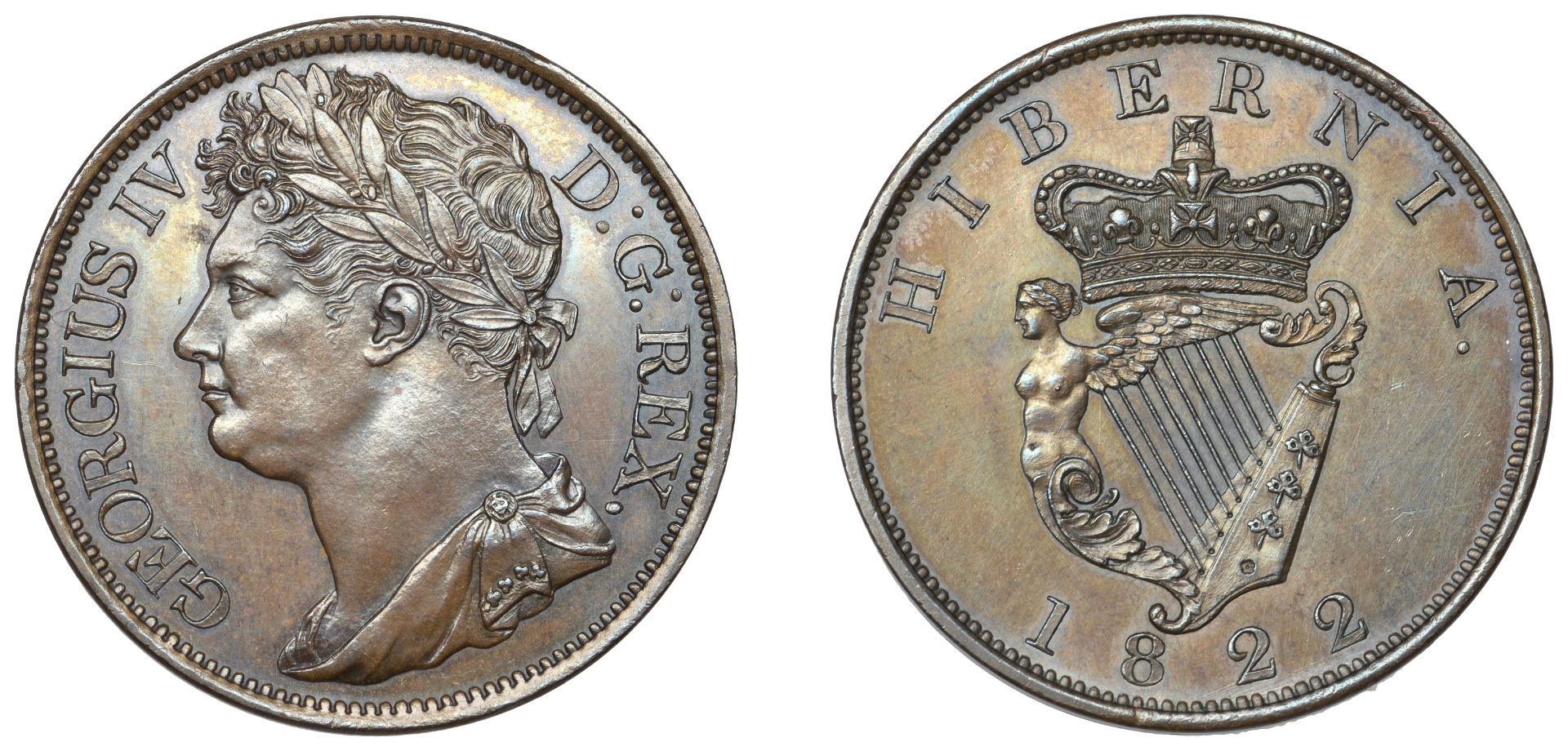 George IV (1820-1830), Specimen Penny, 1822, edge plain, 17.40g/6h (S 6623). Struck on a pol...