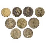 Coin weights: William III, Guineas (3, W 1200, 1212, 1218), Half-Guineas (2, W 1229, 1242);...