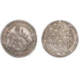 Germany, SAXONY, August, Thaler, 1568hb, Dresden, 28.75g/11h (Schnee 721; Dav. 9798). Good v...