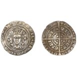 Henry VI (First reign, 1422-1461), Rosette-Mascle issue, Halfgroat, Calais, mm. crosses IIIa...