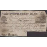 Stowmarket Bank, for Henry James Oakes, Robert Bevan, Geoe Moor & Wm R. Bevan, cancelled Â£5,...