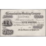 Gloucestershire Banking Company, Hereford, proof on thin card for Â£5, 186-, no serial number...