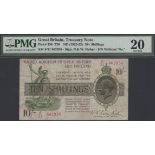 Treasury Series, Warren Fisher, 10 Shillings, 6 November 1922, serial number S/21 862936, in...