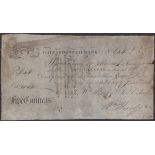 Gainsborough Bank, for William Hornby & Joseph Esdaile, 5 Guineas, 25 June 1801, serial numb...