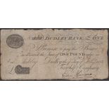 Dudley Bank, for Self & Company, Â£1, 7 February 1803, serial number 824, Edward Hancox signa...