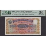 Hyderabad Government, 10 Rupees, ND (1941-45), serial number IH 72646, Muhammad signature, i...