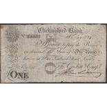 Chelmsford Bank, for Crickitt & Compy, Â£1, 26 August 1825, serial number 54562, Crickitt sig...