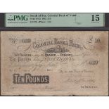 Colonial Bank of Natal, Â£10, 9 June 1863, serial number 039, in PMG holder 15, choice fine,...
