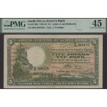 South African Reserve Bank, Â£5, 9 September 1940, serial number B/16 886104, Postmus signatu...