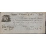 Whitby Bank, for Dymoke Wells & Co., unissued 2 1/2 Guineas (Â£2, 12/-, 6d), 180-, no signatu...
