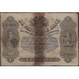 De Nationale Bank der Zuid Afrikaanische Republiek Beperkt, 1 Pond, 1892, serial number A-10...