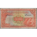 Standard Bank of South Africa Limited, Â£1, 1 October 1943, serial number SW/1 60332, Hunter...