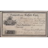 Yarmouth & Suffolk Bank, for Gurneys, Turner & Brightwens, proof Â£10, 18-, no signatures or...