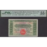 Banco Nacional Ultramarino, Portuguese India, 8 Tangas, 1 October 1917, serial number 276500...