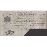 Faversham Bank, for Hilton, Rigden & Rigden, cancelled Â£5, 1 October 1889, serial number 892...