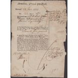 Childs Bank, an exchequer annuity receipt signed by the three Childs partners, Robert Child,...