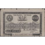 The Bank of Erin, an advertising note Griffin Wards, for Â£1, 1 March 1801, serial number O/O...