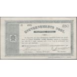 Gouvernements Noots, Â£50, 28 May 1900, serial number 495, a few spots of foxing, overall a s...