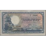 South African Reserve Bank, Â£20, 4 September 1933, serial number C/3 078140, Postmus signatu...