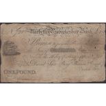 Narbeth & Pembrokshire Bank, for David Saer, Benjn Thomas & Compy, Â£1, 16 May 1820, serial n...