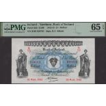Bank of Ireland, Â£1, 24 August 1942, serial number B/19 870760, Adams signature, in PMG hold...