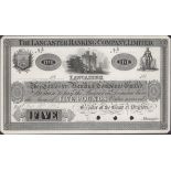 The Lancaster Banking Company Limited, proof on card for Â£5, 18-, no signature or serial num...
