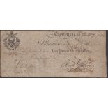 Modbury, for Richd Perring, 1 Guinea, 14 February 1824, serial number 496, Perring signature...