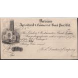 Yorkshire Agricultural & Commercial Banking Company, proof post bill for Â£50, 18-, no signat...