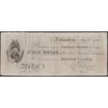 A note commemorating the Battle of the Nile, titled Alexandria, promising to pay Admiral Nel...