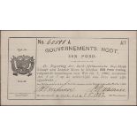 Gouvernements Noots, Â£1, Ta Velde, 1 May 1902, serial numbers 60598, spindle holes, about un...