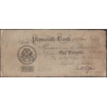 Plymouth Bank, for Sir Willm Elford, Bart Elford, Tingcombe & Purchase, Â£5, 1 January 1823,...