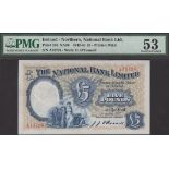 The National Bank Limited, Â£5, 1 January 1949, serial number A73724, O'Donnell signature, in...