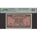 South African Reserve Bank, colour trial 10 Shillings, 7 November 1946, no serial number, de...