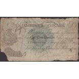 Tamworth Bank, for Harding, Oakes & Willington, Â£2, 8 April 1817, serial number D7996, Hardi...