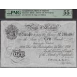 Bank of England, Cyril P. Mahon, Â£10, Birmingham, 24 December 1926, serial number 105/V 7811...