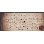 Childs Bank, Francis Child Esq or Company, a sight bill for Â£28, 15/-, 7 July 1722, signed '...